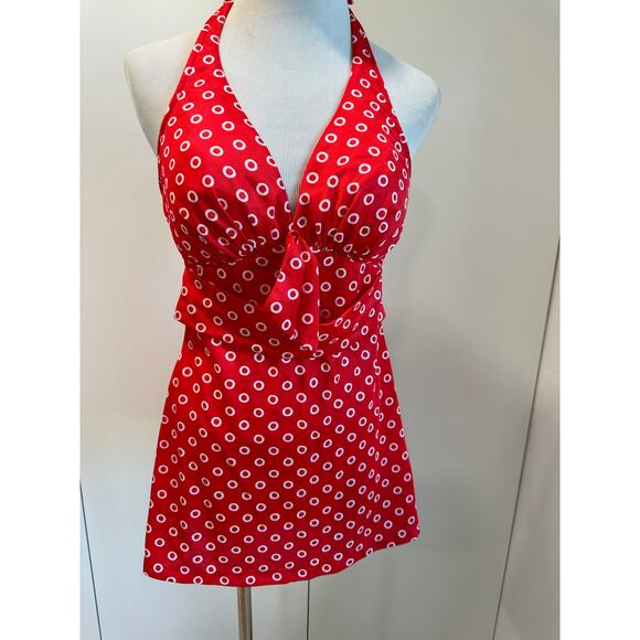 Vintage 60s Swimsuit Red White Size 6 Union Made USA - Picture 8 of 9